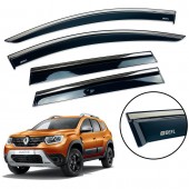 Дефлектор вікна для Renault Duster II 2018+ з нерж. хром полоскою